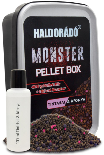 Pelety HALDORADO Monster Pellet Box 400g+10ml Kalamár - čučoriedka