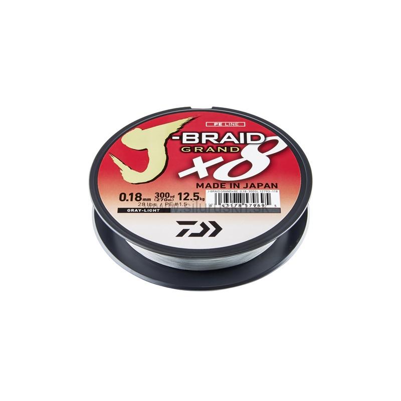 Šnúra Daiwa J-Braid Grand X8 svetlo šedá 135m 0,16mm