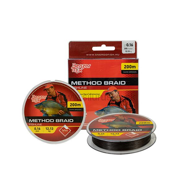 Šnúra Benzár Method Braid hnedá- 200m 0,18mm 13,43kg