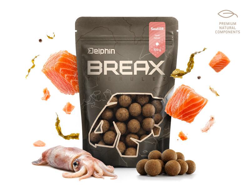 Boilies Delphin BreaX /SeaKER 300g 24mm Squid - Losos