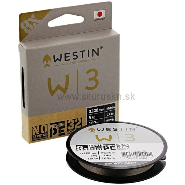 Šnúra Westin W3 8-Braid Smokey Grey 150 m - 0,08 mm