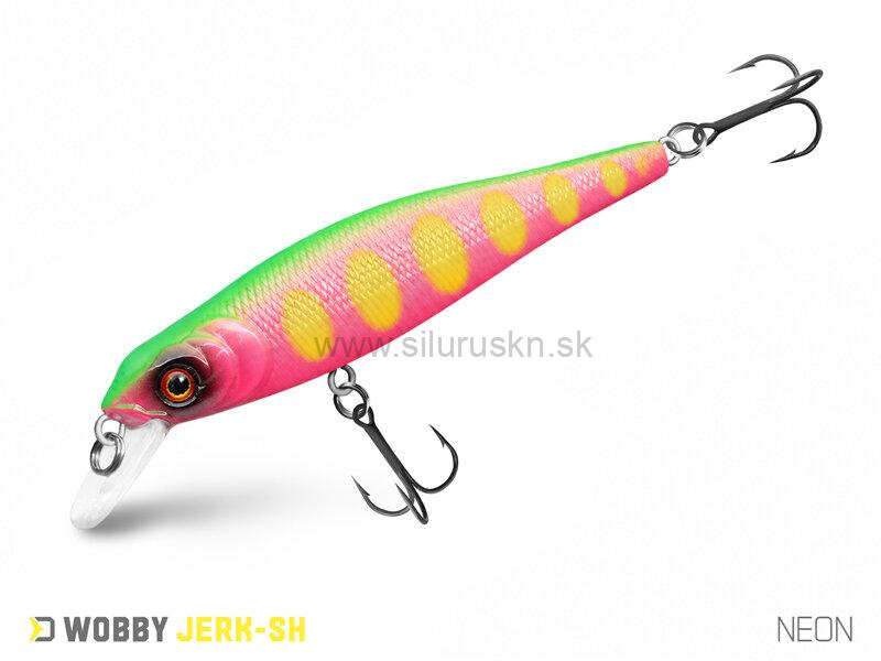Wobler Delphin Wobby Jerk SH 8cm 6,5g suspending farba Neon