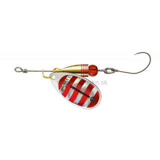 Rotačka Cormoran Bullet Single Hook č.2 4,0g strieborná s červenými pruhmi