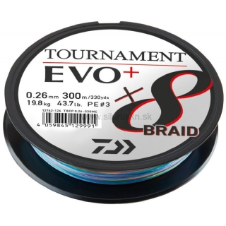 Šnúra Daiwa Tournament X8 Braid EVO+ Multicolor 3000m 0,20mm