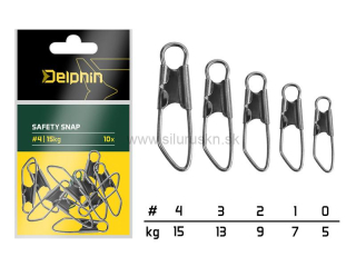 Karabínka DELPHIN Safety snap / 10ks #1/7kg