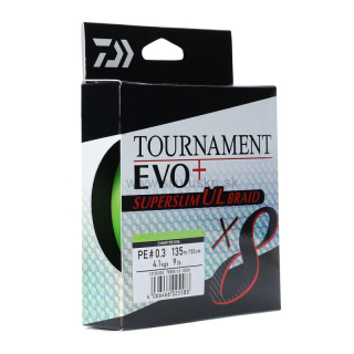 Šnúra Daiwa Tournament X8 Braid EVO+ Superslim UL 135m PE 0,4 Chartreusse