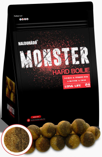 Boilies HALDORADO Monster Hard boilie 24+ 700g Kyselina maslová - Morský rak