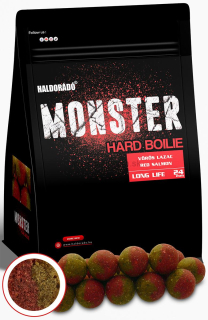 Boilies HALDORADO Monster Hard boilie 24+ 700g Červený losos